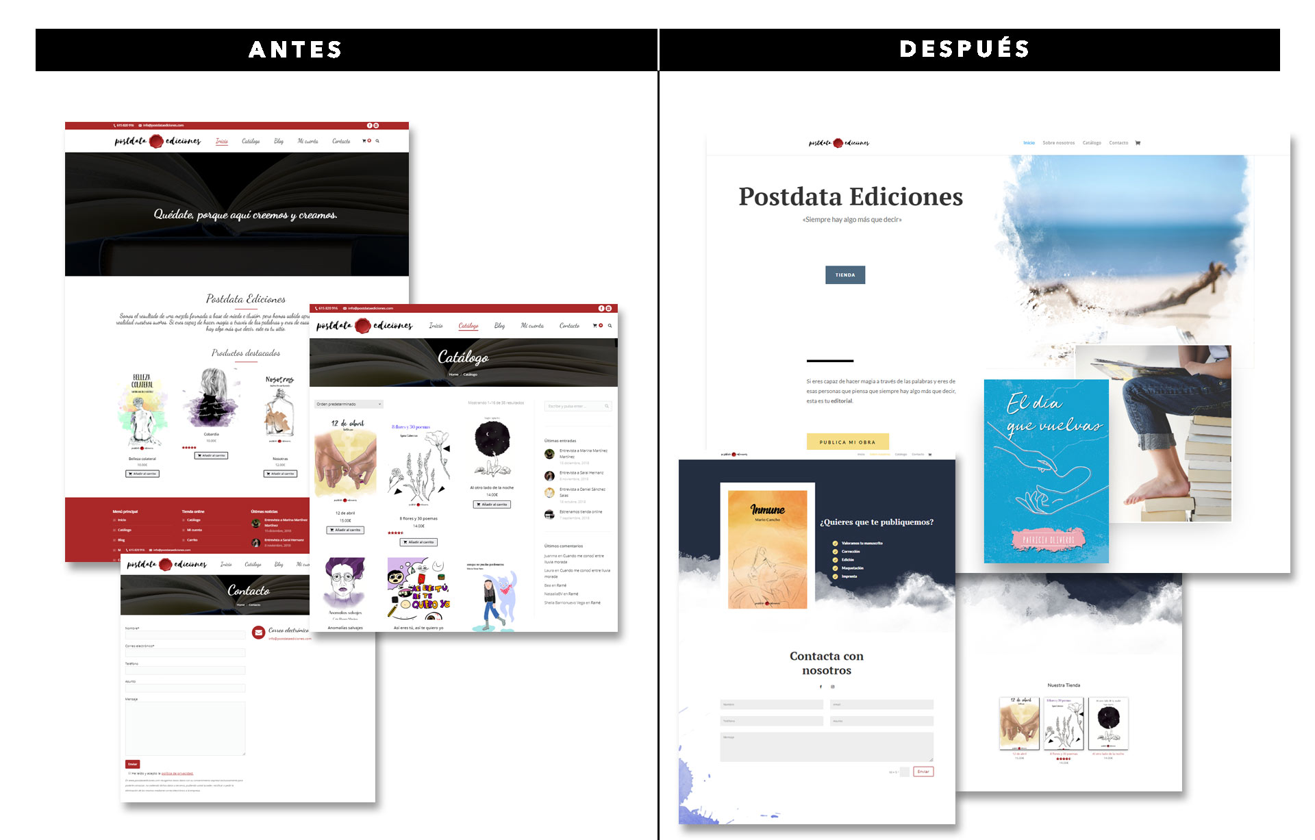 rediseño web: Antes y después