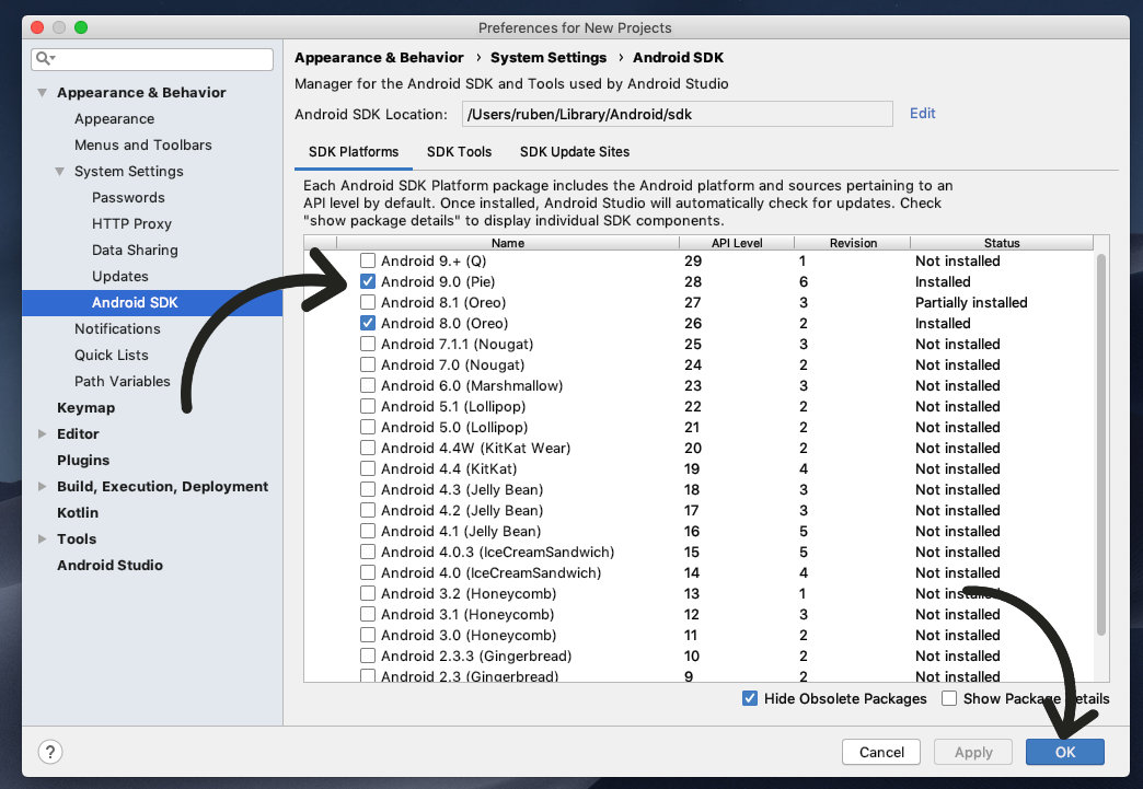 Apariencia Android Studio Ionic